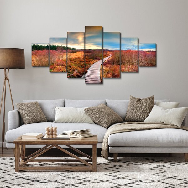 Obraz - Podzimní cesta krajinou (210x100 cm)