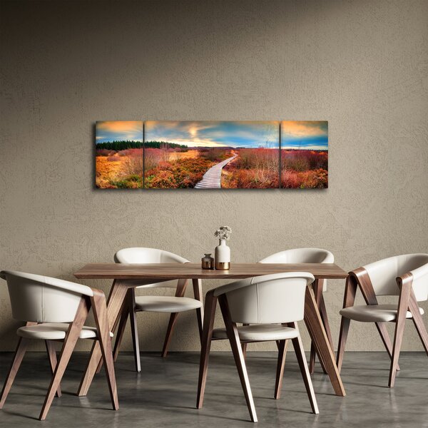 Obraz - Podzimní cesta krajinou (170x50 cm)