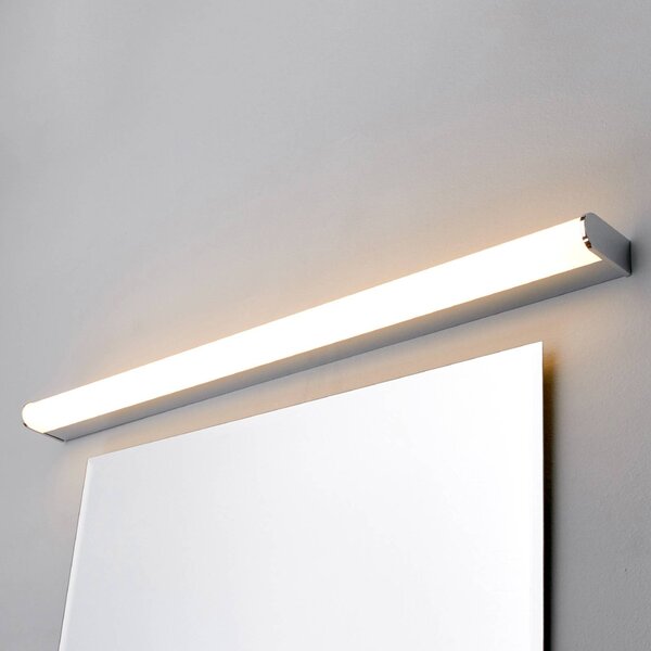 Lindby Nástěnné svítidlo LED Philippa, zaoblené, 88 cm, chrom, IP44, Chrom / stříbro, Koupelna, kov, Moderní