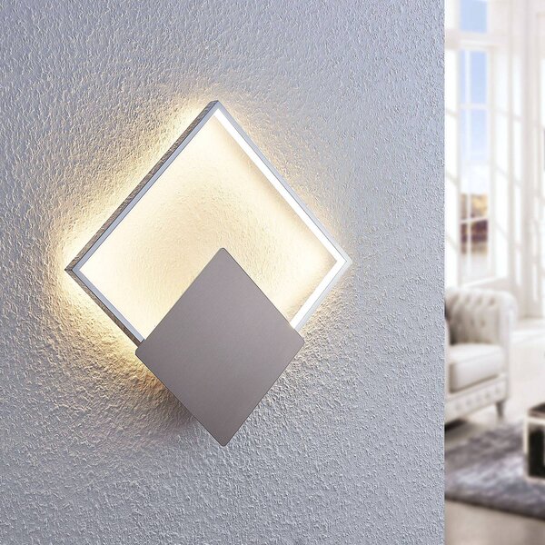 Lindby Nástěnné LED svítidlo Anays, 32 cm x cm, chrom/čiré provedení, Čirá / transparetní, Obývací pokoj / jídelna, Plast, Moderní
