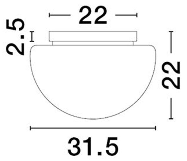 Nova Luce Ebony E27 skleněné stropní svítidlo Ø315mm