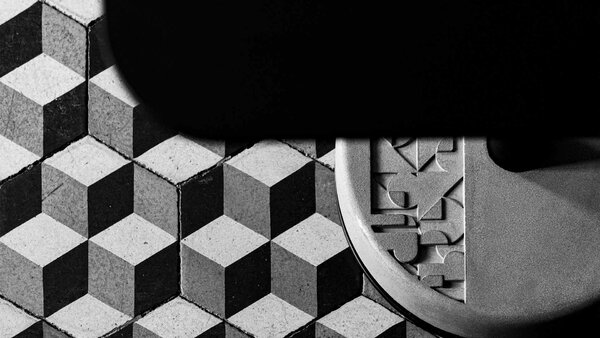 Lyon Beton jídelní stoly Donut Rectangular Bistro Table In Black