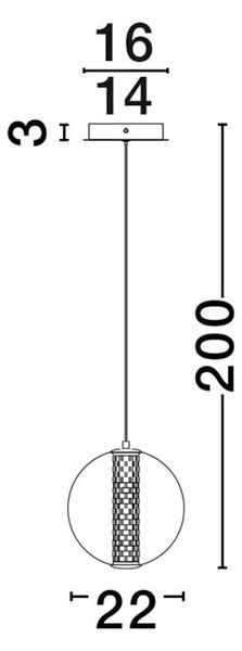 Nova Luce NAVI LED skleněné závěsné svítidlo 4