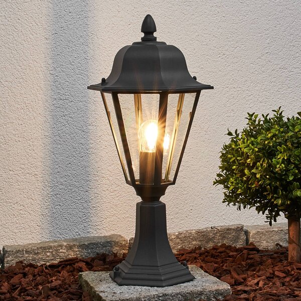Lindby Podstavné svítidlo Edana, 52 cm, antracit, E27, IP44, stmívatelný, Černá, Hliník, Moderní