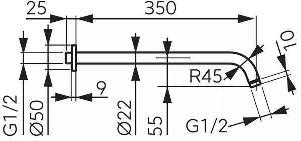 Ferro nástěnné rameno černá RN350BL