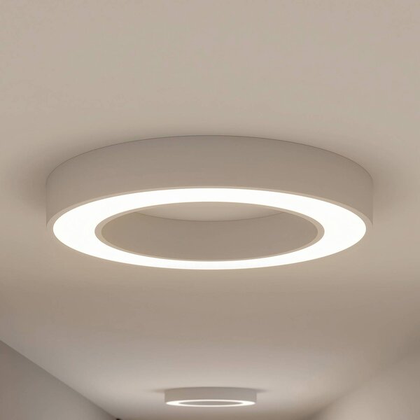 Arcchio LED stropní svítidlo Sharelyn, Ø 60 cm, bílé, stmívatelné, stmívatelný, Bílá / opál, Kuchyň, Hliník, Moderní