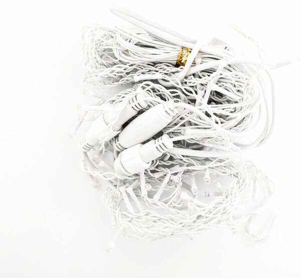 Vnitřní LED vánoční závěs - studená bílá, stále svítící, 2,5m, 105 LED, propojovatelný