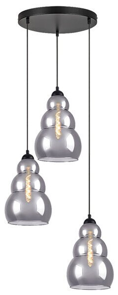 RABALUX 72213 Salvatore závěsné svítidlo 3xE27 D350mm černá, kouřová