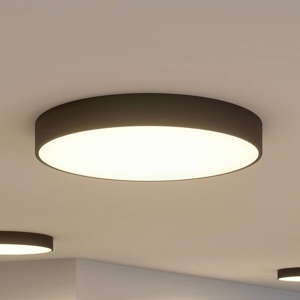 Arcchio LED stropní svítidlo Noabelle, Ø 80 cm, černá, kov, stmívatelný, Černá, Kuchyň, kov, Moderní