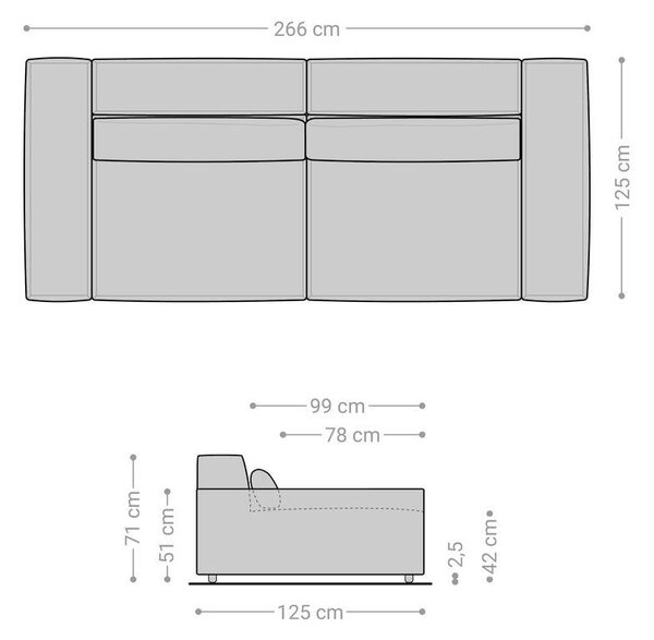 DELIFE Pohovka XL Sirpio 270x130 cm mikrovlákno černá