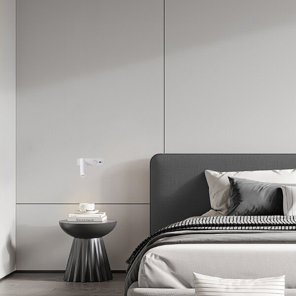Immax GOAL USB +VYPÍNAČ designové nástěnné LED svítidlo 3W,WHITE