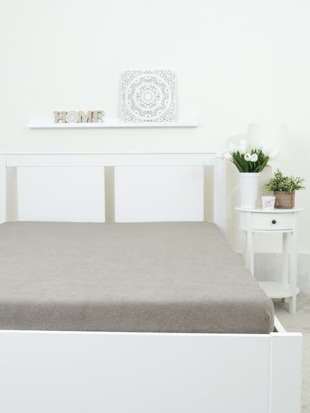 Froté prostěradlo do postýlky 60 × 120 cm - šedohnědá