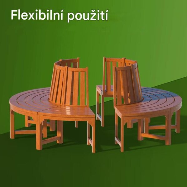 Deuba Lavička kolem stromu Ø160 cm - eukalyptus