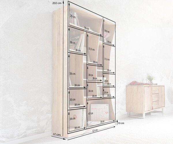 DELIFE Nástěnný regál Live-Edge 120 cm akácie přírodní levý