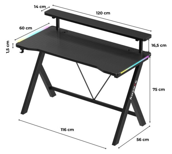 Herní stůl Hero 1.9 RGB Black