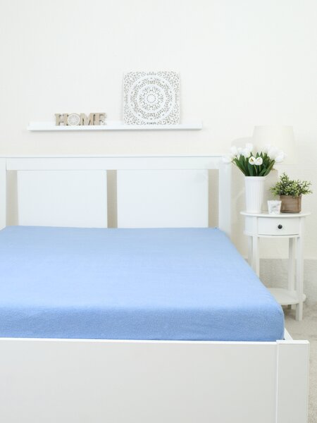 Froté prostěradlo do postýlky 60 × 120 cm - světle modrá