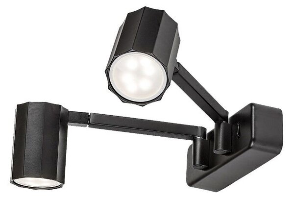 RABALUX 73028 Karter nástěnné bodové svítidlo/spot s vypínačem 2xGU10 matná černá