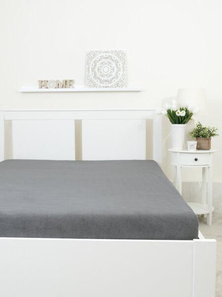 Froté prostěradlo do postýlky 60 × 120 cm - tmavě šedá