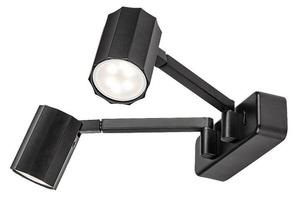 RABALUX 73028 Karter nástěnné bodové svítidlo/spot s vypínačem 2xGU10 matná černá