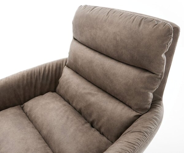 DELIFE Jídelní židle Abelia-Flex s područkami mikrovlákno taupe vintage jídelní židle plochá grafitová