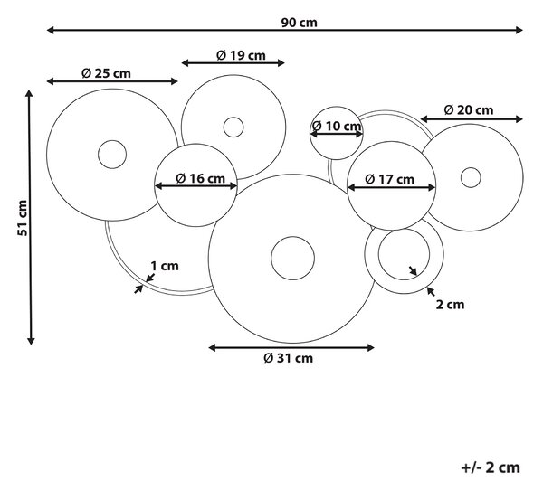 Závěsná ozdoba ACTINIUM Kov 51 cm Modrá