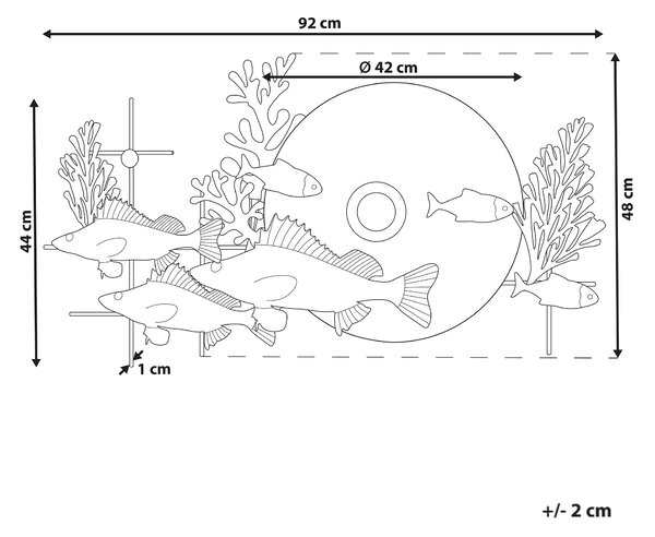Závěsná ozdoba Ryba BARIUM Kov 48 cm Modrá