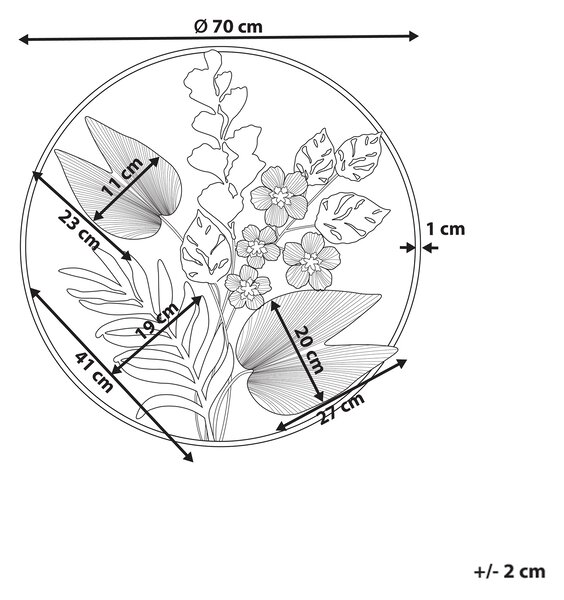 Závěsná ozdoba Květina DUBNIUM Kov 70 cm Zelená