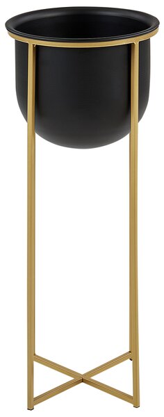 Sada 2 vyvýšených květináčů THUJA Kov 21 cm Černá