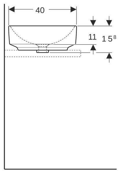 Geberit Variform umyvadlo 55x40 cm obdélníkový na pult bílá lesk 500.779.01.2
