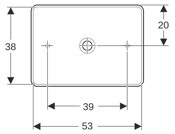 Geberit Variform umyvadlo 55x40 cm obdélníkový na pult bílá lesk 500.779.01.2