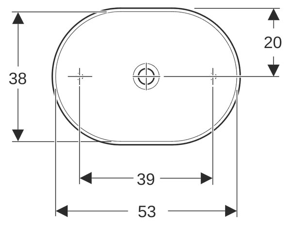 Geberit Variform umyvadlo 55x40 cm oválné na pult bílá 500.774.01.2
