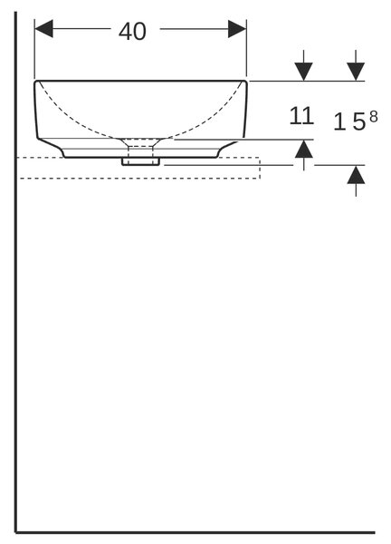 Geberit Variform umyvadlo 55x40 cm oválné na pult bílá 500.774.01.2