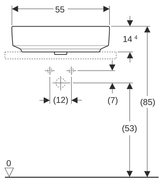 Geberit Variform umyvadlo 55x40 cm oválné na pult bílá 500.774.01.2