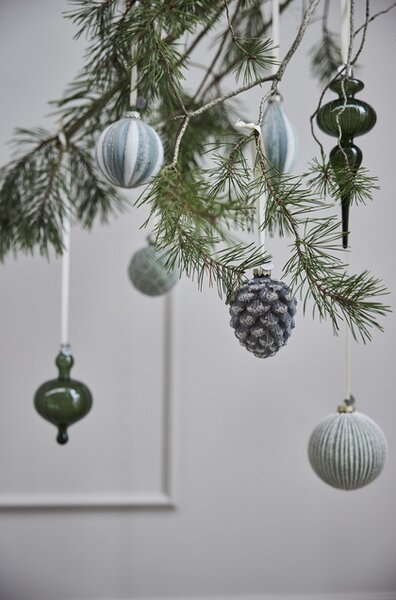 Lene Bjerre Skleněná ozdoba Norille Stripes - Green LB269