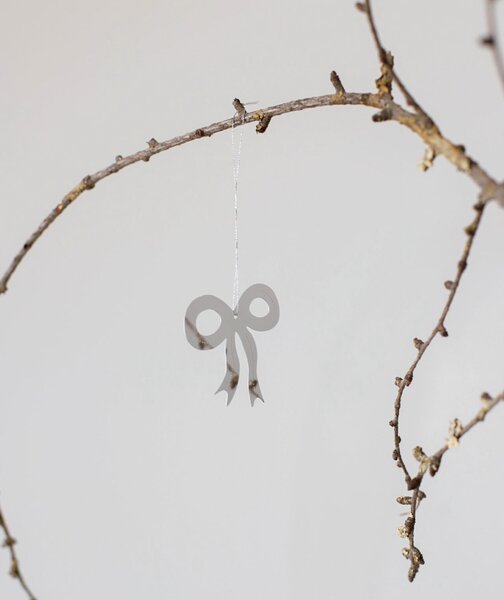 COOEE Design Sada stříbrných ozdob Ribbon Steel - 4 ks CED507