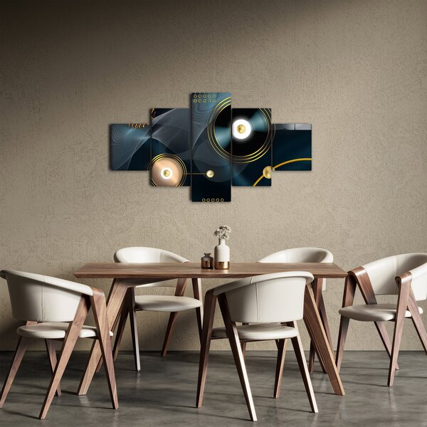 Obraz - Zlaté kruhy (125x70 cm)