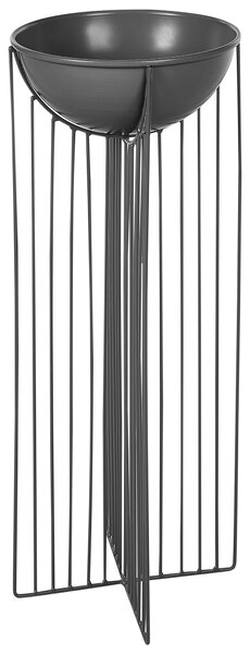 Sada 2 vyvýšených květináčů FICARIA Kov 22 cm Černá