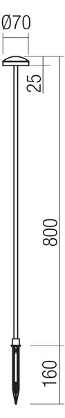 Redo Venkovní LED sloupek SPILLO, v.80cm, 24V, 3,5W Barva: antická mosaz, Barva světla: 3000K