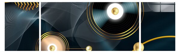 Obraz - Zlaté kruhy (170x50 cm)