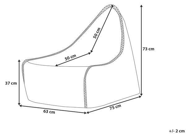 Sedací vak 200 L DROP 63 cm 75 cm Světle modrá