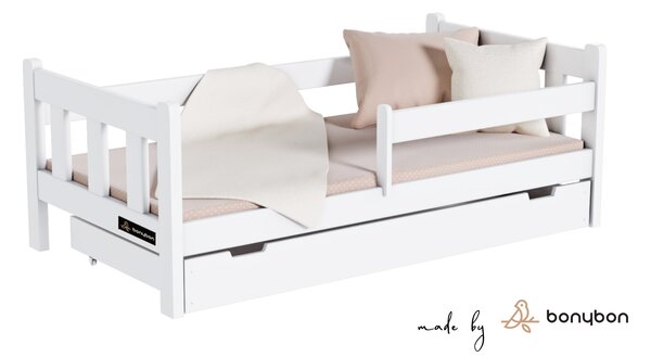 Dětská masivní postel Maja bílá + box Rozměr: 200x90