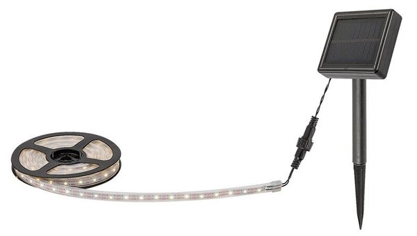 RABALUX 77016 Ansoo solární svítidlo - LED pásek 3000mm 0,26W/30lm 3000K IP44 bílá, soumrakový senzor