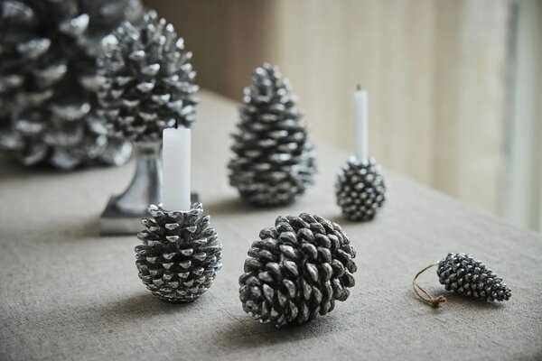 Lene Bjerre Vánoční ozdoba Serafina Pinecone - Silver LB347