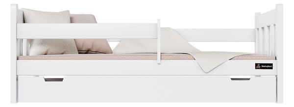 Dětská masivní postel Maja bílá + box Rozměr: 200x90