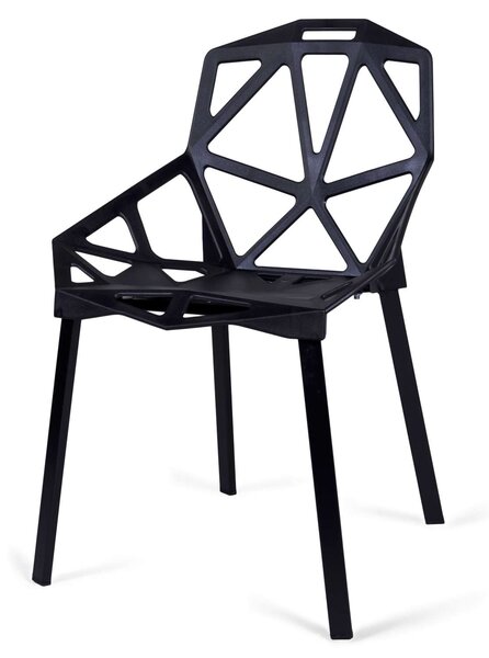 ViaDomo Via Domo - Židle Oleandro - černá - 82x54x46 cm