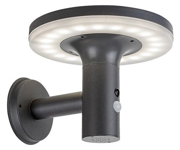 RABALUX 77017 Alaska solární nástěnné svítidlo LED 10W/250lm 4000K IP44 antracit, bílá, soumrakový a pohybový senzor