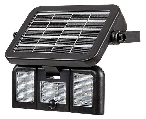 RABALUX 77020 Lihull solární nástěnné svítidlo LED 9,6W/500lm 4000K IP44 černá, průhledná, soumrakový a pohybový senzor