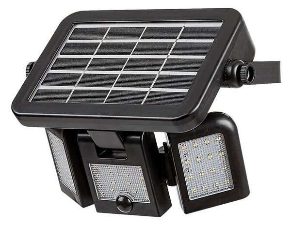 RABALUX 77020 Lihull solární nástěnné svítidlo LED 9,6W/500lm 4000K IP44 černá, průhledná, soumrakový a pohybový senzor