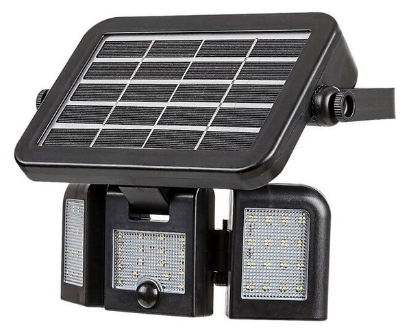 RABALUX 77020 Lihull solární nástěnné svítidlo LED 9,6W/500lm 4000K IP44 černá, průhledná, soumrakový a pohybový senzor