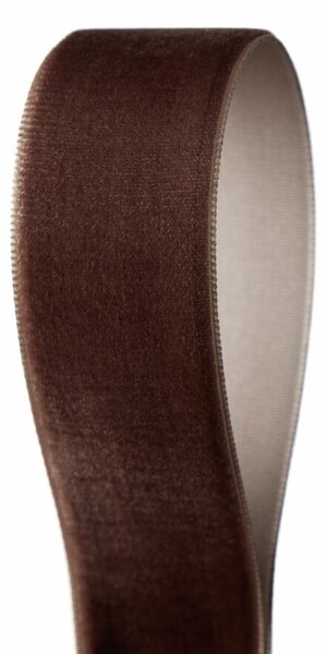 Serviteur Sametová stuha Dark Brown 2,5 cm - 9 m SRT176